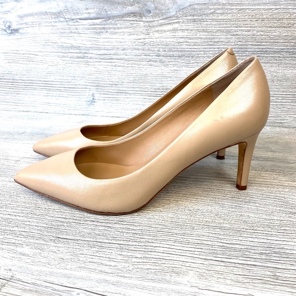 DIANE VON FURSTENBERG Pointed Toe Nude Heels 9.5 - Picture 2 of 8